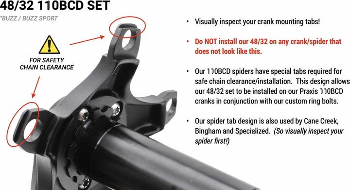 Actual product image Praxis works Buzz Sport chainring set - Road | 5x BCD 110 | 2x 10/11/12s - 50/34T (50)