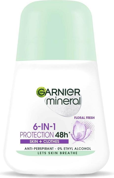 Immagine prodotto Garnier 6In1 Protezione 48H Pelle e Vestiti Roll-On Antitraspirante Palla Fiorita 50Ml (Roll-on, 50 ml)