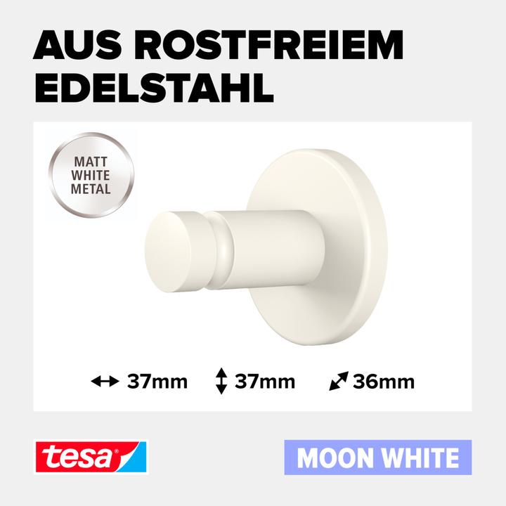 Image du produit tesa MOON WHITE Crochet pour serviette de bain avec solution adhésive sans perçage