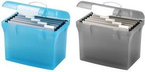 Produktbild Elba Hängeregistratur-Box Class'N Go, transluzent-blau aus PP, ergonomischer Tragegriff, mit Sichtreitern