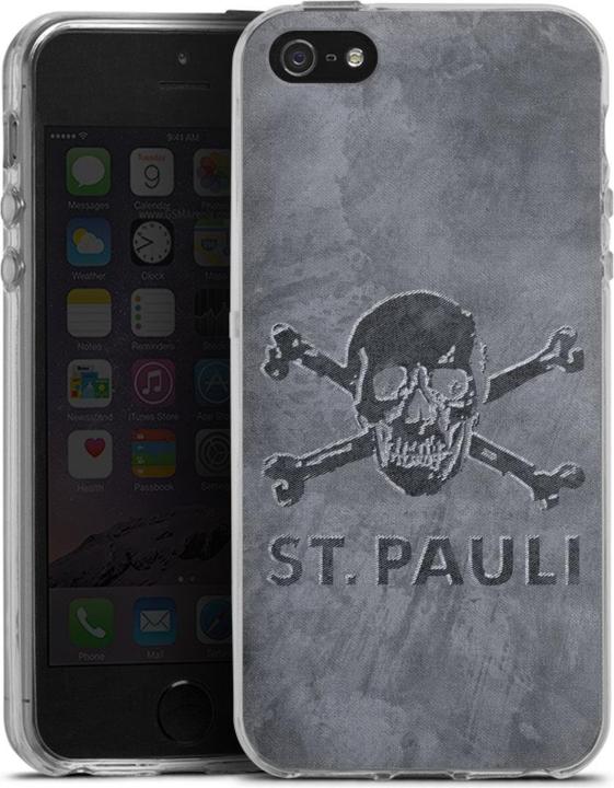 Produktbild DeinDesign Silikon Hülle für Apple iPhone 5s Handyhülle Case Smartphone Schutzhülle Beton FC St. Pauli Logo (Apple iPhone 5s)