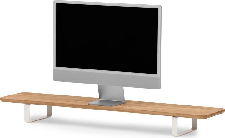 Actual product image Oakywood Desk Shelf - dual monitor stand - made of solid wood - colour Oak / White -