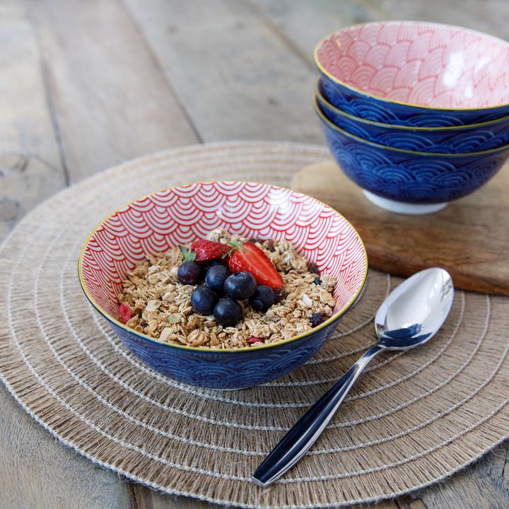 Produktbild Kitchen Craft KitchenCraft Glazed Stoneware Bowl, Blue Arc, 15.5x7.5cm, Labelled (15.50 cm, 1.85 l, 1 x)