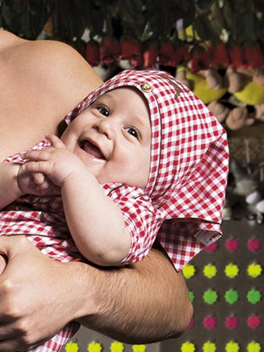 ISA Bodywear Wies'n Baby Kopftuch blau (62, 68)
