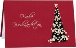 Image du produit Römerturm R™MERTURM Carte de Noël "Sapin d'or étoilé", rouge (1 pcs)