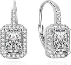 Agato Sparkling silver earrings with zircons AGUC3525
