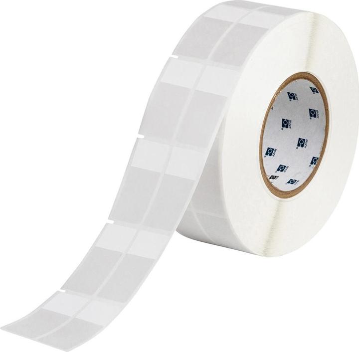 Actual product image Brady THT-75-427-3, self-laminating vinyl, white/transparent, 25.4 x 19.05(57.15)mm, permanent, 2-bah