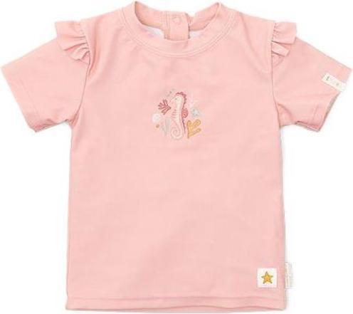 Little Dutch Schwimm T-Shirt kurzärmligruffles Seahorse Pink - 74/80 (74)