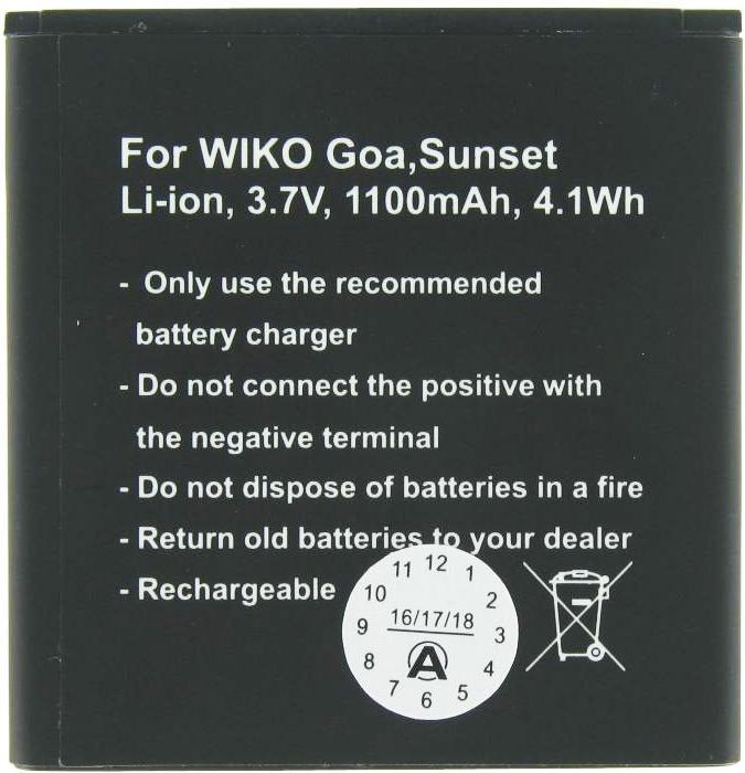 Image du produit Wiko Akku Sunset Akku, Sunset 2, Sunny, Goa