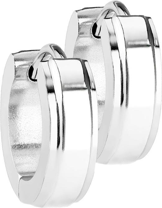 Star Piercing Ohrring zum Klappen silber mit silbernem Streifen dünn (ohne Messing, Chirurgenstahl 316L)