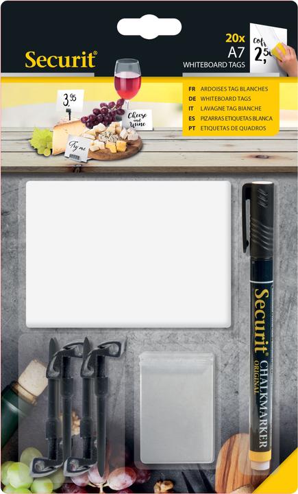 Actual product image Securit Chalkboard white A7 set of 20 pcs. (Blackboard, 7.5 x 10.5 cm)