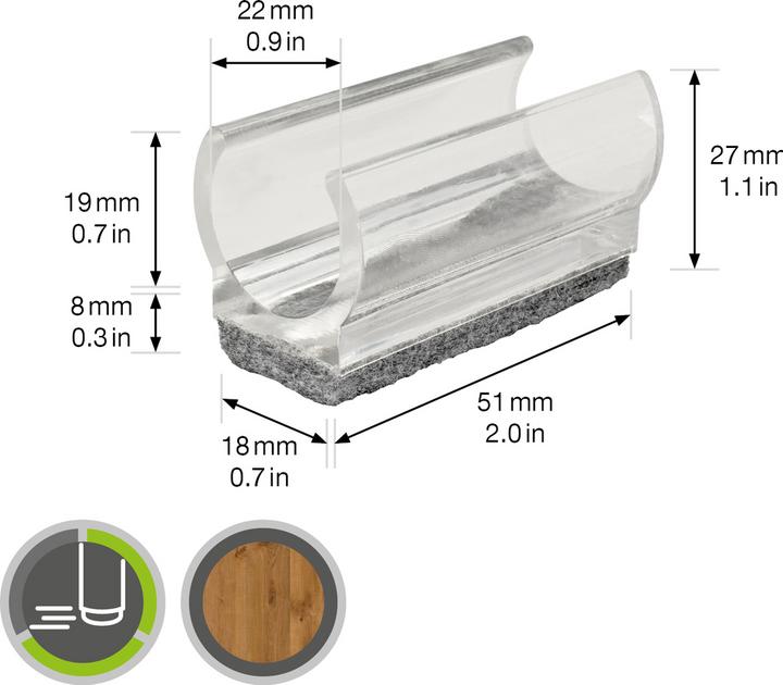 Productafbeelding Wagner System Klemmschalengleiter (Vilten glijders, 4 Stuk)