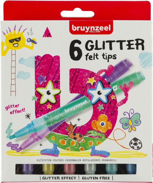 Image du produit Bruynzeel Feutres pailletés Kids (Multicolore, 6 x)