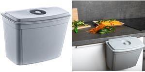 Produktbild keeeper Küchenabfalleimer "milan", zum Einhängen, 4 Liter Farbe: nordic-grey, mit Deckel, Material: PP (4 l)