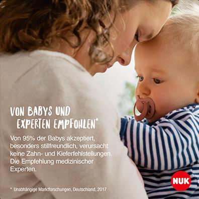 Produktbild NUK FOR NATURE Schnuller, kiefergerechte Form, aus Naturkautschuk-Latex, 6-18 Monate, 2 Stück, ro...