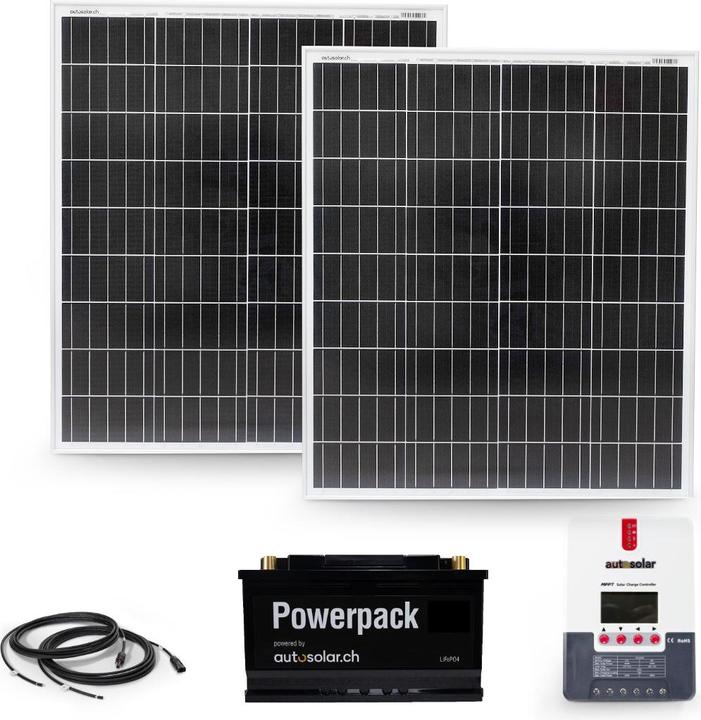 Produktbild Autosolar Solarset 200W mit 20A MPPT Laderegler und 105Ah Lithiumbatterie (200 W)