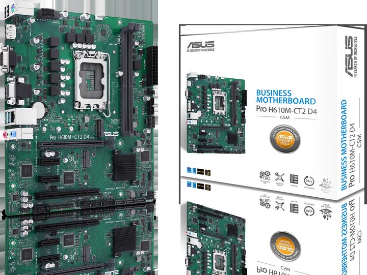Produktbild ASUS PRO H610M-CT2 D4-CSM LGA1700 MB (LGA 1700, Intel H610, mATX)