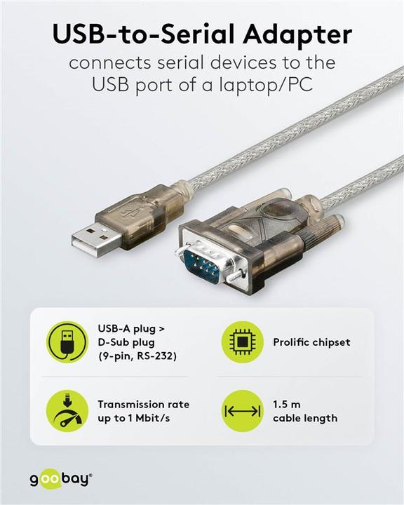 Image du produit Goobay Convertisseur USB série RS232 (1.50 m)