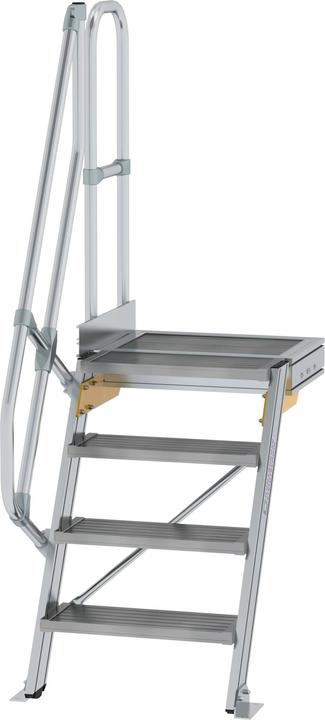 Actual product image Munk Stairs with platform 60° Step width 600 mm 4 steps Aluminium ribbed (Scaffolding, 60 cm)
