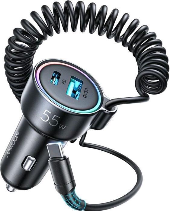 Immagine prodotto Joyroom Caricabatterie da auto con cavo 3-in-1 (55W)