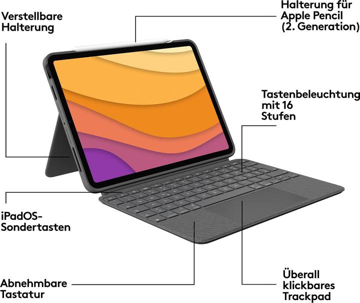 Image du produit Logitech Combo Touch (CH, iPad Air 2020 (4. Gen), iPad Air 2022 (5e génération))
