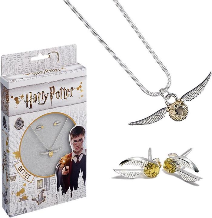 Golden Snitch Ohrring und Halsketten Set Versilbert (100% Silber)