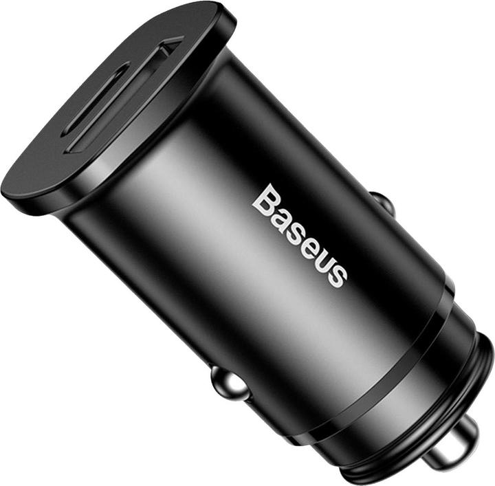 Image du produit Baseus Chargeur de voiture métallique carré USB/TypeC (30W)