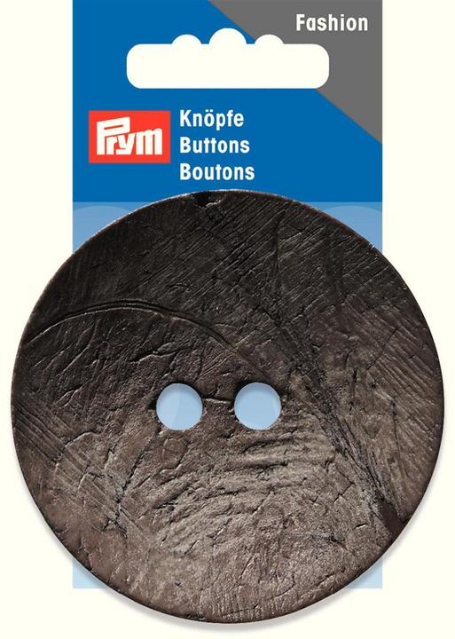 Produktbild Prym Knopf 2-Loch Kokos rund, anthrazit 70 mm