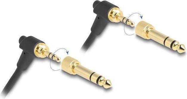 Actual product image Delock Coiled cable 3.5 mm 3 pin jack plug to jack plug (0.75 m)