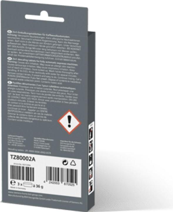 Actual product image Siemens Descaling tablets TZ80002A (342 ml)