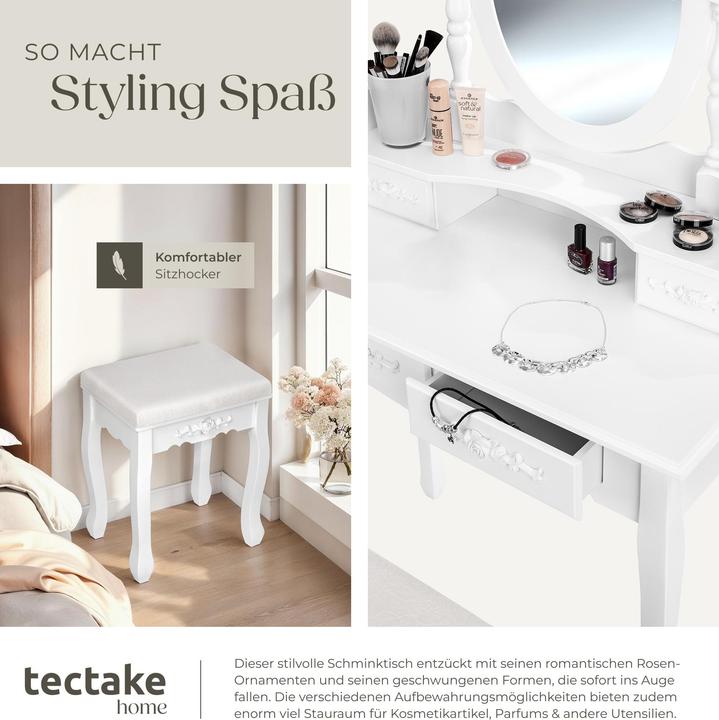 Actual product image tectake Dressing Table (75 x 40 x 143 cm)