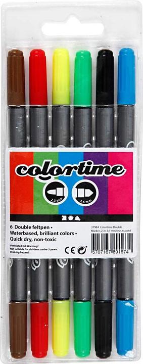 Produktbild Creativ Company Dubbelzijdige Stiften - Basiskleuren, 6st. (Standard-Farben, 6 x)