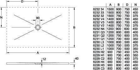 Produktbild Villeroy & Boch V&B Duschwanne SUBWAY INFINITY mit Antirutsch 900x800x40mm we