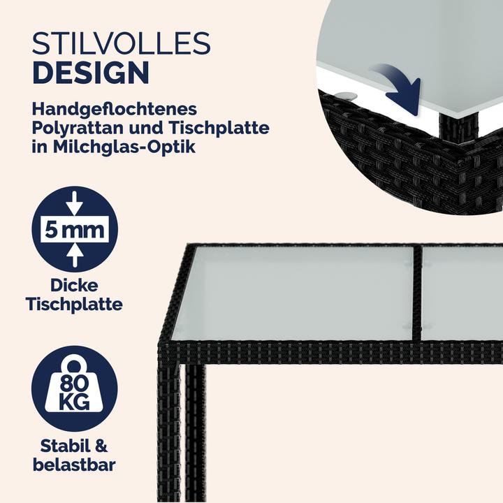 Produktbild Casaria Polyrattan Sitzgruppe 6+1 (90 cm)