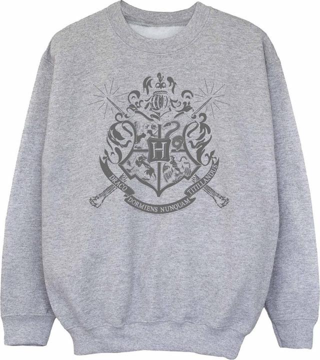 Mädchen Hogwarts Wappen Zauberstäbe Sweatshirt (140, 146)