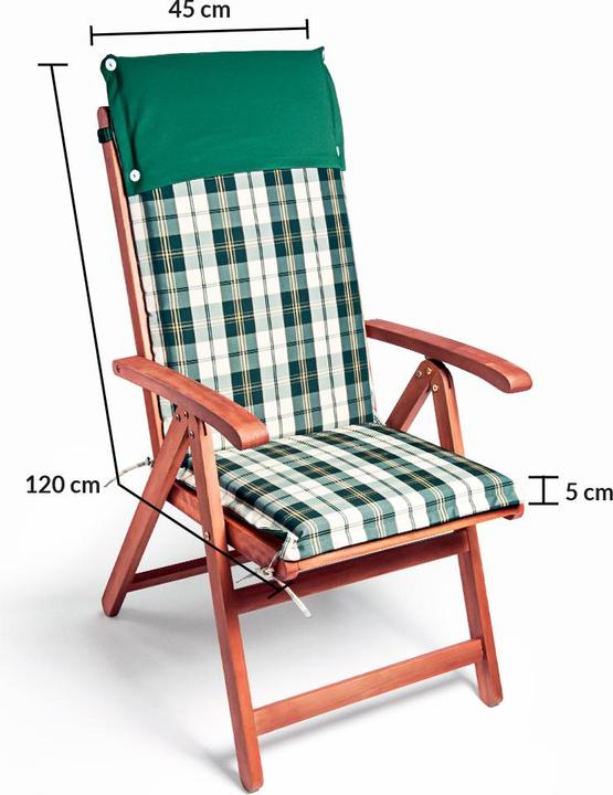 Image du produit Detex Lot de 6 coussins de chaise (120 x 45 x 5 cm)