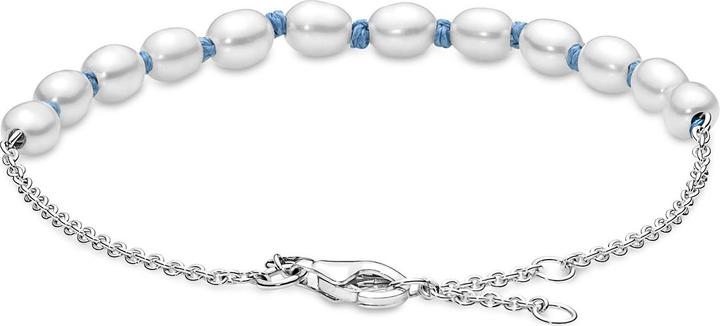 Pandora Freshwater Cultured Pearl Blue Cord Armband (20 cm, Sterling Silber 925)