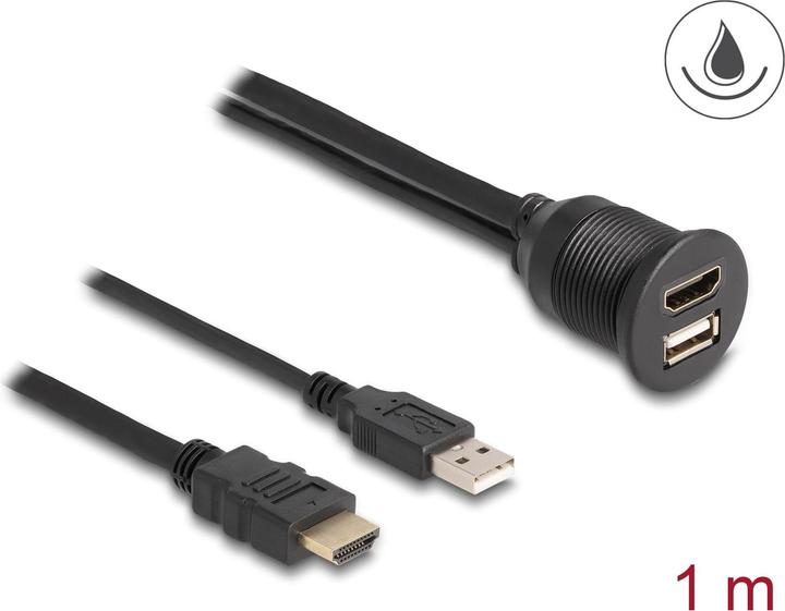 Actual product image Delock USB 2.0 extension cable HDMI/USB A - HDMI/USB A 1 m (1 m, HDMI)