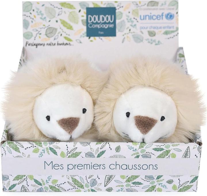 Doudou et Compagnie Unicef Footies with Rattle Lion 0-6M
