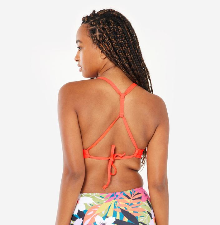 Image du produit Olaian Haut de maillot brassière texturé surf Femme - Bea orange fluo (80)