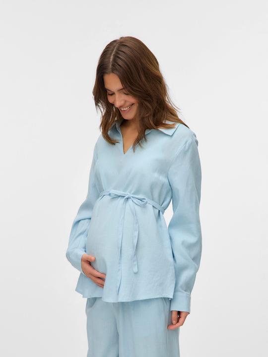Immagine prodotto Mamalicious Normal geschnitten V-Ausschnitt Ärmelbündchen mit Knopf Schmale Ärmel Top Bluse (XXL)