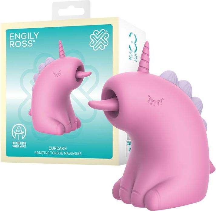 Actual product image Engily Ross Cupcake Unicorn - 360° rotierender Zungenmassagegerät - Pink
