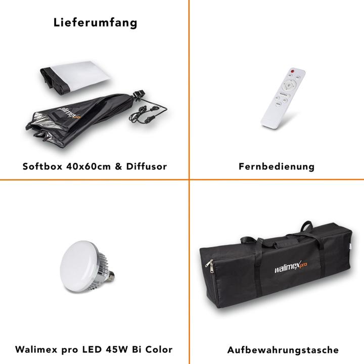 Produktbild Walimex pro LED 45W Softbox 40x60cm Bi Color