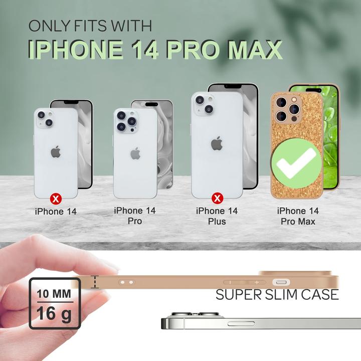 Produktbild Nalia Kork Hülle mit Silikon Rahmen (Apple iPhone 14 Pro Max)