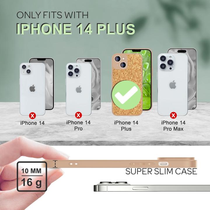 Actual product image Nalia Cork cover with silicone frame (Apple iPhone 14 Plus)