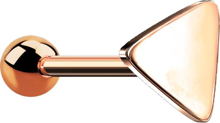 Star Piercing Micro Barbell rosegold mit Kugel und Dreieck (ohne Messing, Chirurgenstahl 316L)