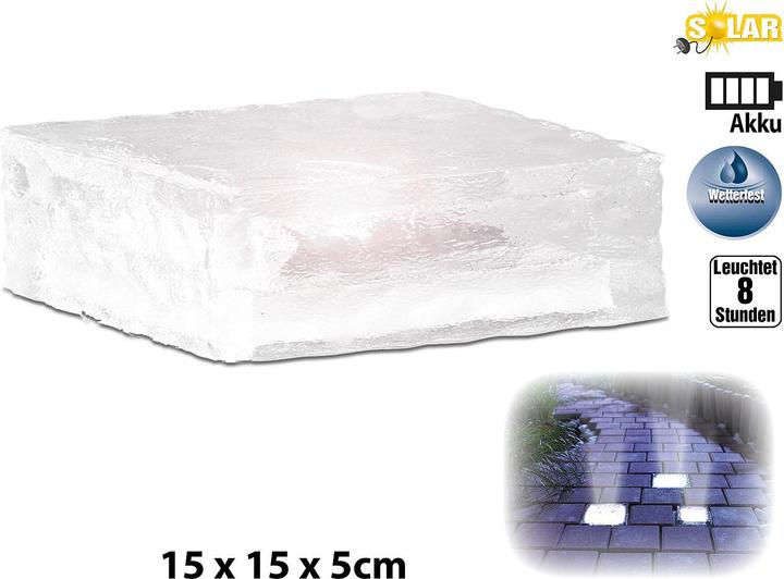 Image du produit Lunartec Brique de verre LED solaire avec capteur de lumière (IP44)