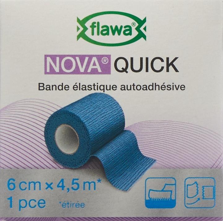 Actual product image Flawa Quick kohäsive Reissbinde 6cmx4.5m blau