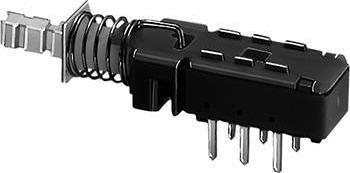Knitter-Switch Miniatur-Druckschalter EIN-EIN rastend 2 Wechsler Leiterplatte Schwarz