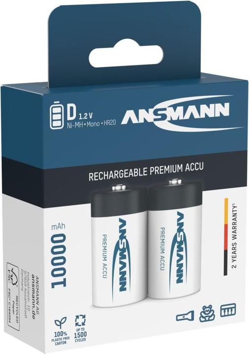 Image du produit Ansmann Mono D (2 pcs, D, 9300 mAh)